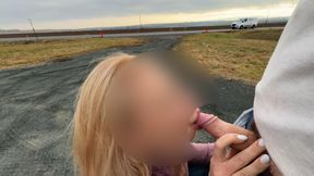 Caught outdoors blowjob, sex and cum dripping