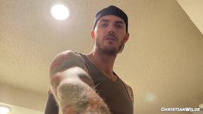 ChristianWilde: Christian Wilde Plays With His Hands To Appease His Powerful Dick