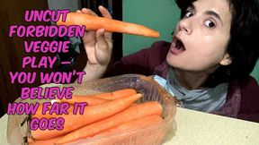 Uncut forbidden veggie play – you won’t believe how far it goes