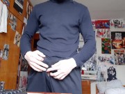 english teen hides his cock under his pants