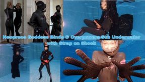 Neoprene Goddess Binds & Overpowers Sub Underwater with Strap on Shock - WMV