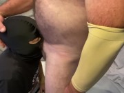 Short but sweet session between alpha and his faggot (and a donated shot of cum)