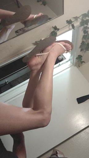 Me Masturbating in a Brown Dress