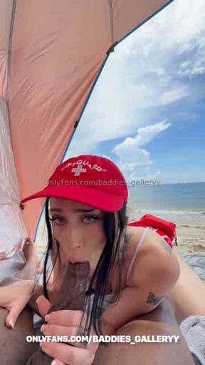 White Girl On The Beach With BBC