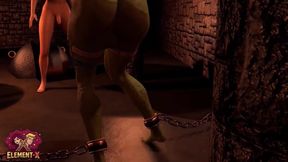 Big trans ogre fucks shemale until throat gushing cumshot