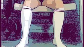 Knee high white socks - Sock fetish - foot worship - Manlyfoot