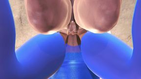 Ripped Blue Pantyhose Flight Attendant 3D Hentai - Anal in Missionary Pose, Doggy Style POV Sex, Wild Intense Fuck with Creampie