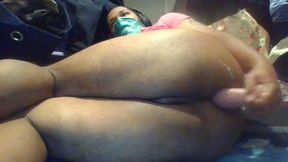 fat ass cums on dildo