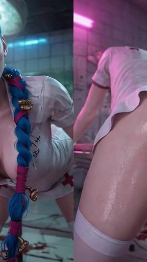 Jinx Nude Oiled Compilation Different Outfits and Poses Arcane Hentai
