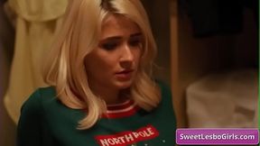 Horny naughty lesbian teens Elexis Monroe, Brandi Love eat pussy on Christmas eve
