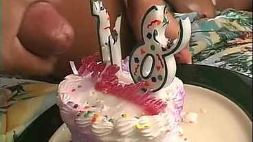 White teen just turned 18 years old and gets double penetrated by two guys