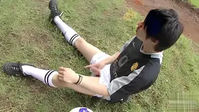 Japanese Soccer Boy Wanking Public Outside