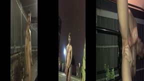 se exibindo pelado na rua, masturbando e se mostrando para os carros que passam com risco de flagra.