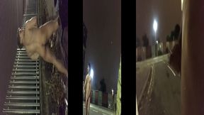 se exibindo pelado na rua, masturbando e se mostrando para os carros que passam com risco de flagra.