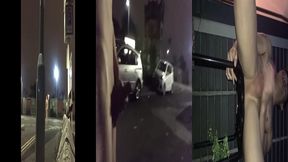 se exibindo pelado na rua, masturbando e se mostrando para os carros que passam com risco de flagra.