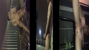 se exibindo pelado na rua, masturbando e se mostrando para os carros que passam com risco de flagra.