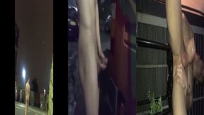 se exibindo pelado na rua, masturbando e se mostrando para os carros que passam com risco de flagra.