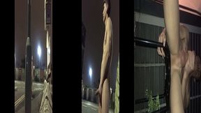 se exibindo pelado na rua, masturbando e se mostrando para os carros que passam com risco de flagra.