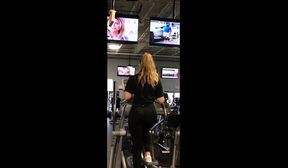 teen blonde spandex at gym