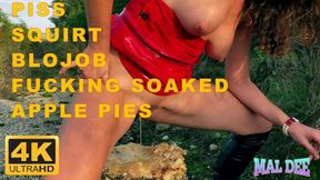 Piss soaked Apple pie fucked and crushed by Malaya Darcie 4K