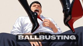 Ballbusting Boot Kicks: Pain Makes You Leak