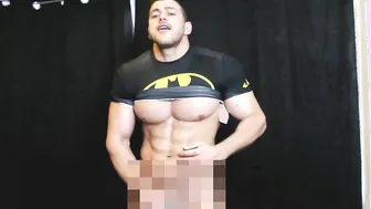 Muscular amateur guy teases and strokes his hard cock in solo session
