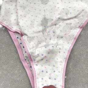 Cum in polka dot panties