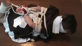 Japanese Brunette Maids in Bondage, Gagged and Stockings-Show
