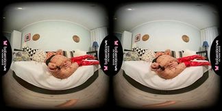 Solo blonde, Cherry Aleksa is masturbating again, in VR