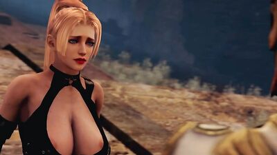 Blonde bombshell with curves takes on a monster cock in 3D cartoon & gets wrecked