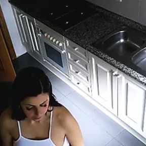 She can&#039;t resist banging the plumber on camera!