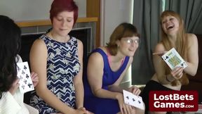 A Thrilling Game of Strip Card with Four Sexy Girls