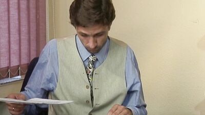 German babe gets her ass drilled hard in the office by Steve Holmes