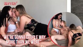Three alluring skanks and a cute lezbo in an amateur threesome