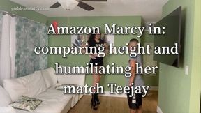 Amazon Marcy in: Height comparison and humiliating her match Teejay