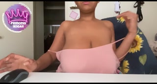 titty worship desk pov accidental flashing nipple areola squeezing caressing topless tease breast