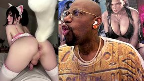 thicc fat ass transgender gamer girl oozing butt juice gets anal fucked from behind, ai generated