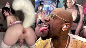 thicc fat ass transgender gamer girl oozing butt juice gets anal fucked from behind, ai generated