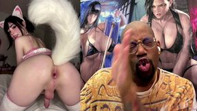 thicc fat ass transgender gamer girl oozing butt juice gets anal fucked from behind, ai generated