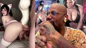 thicc fat ass transgender gamer girl oozing butt juice gets anal fucked from behind, ai generated