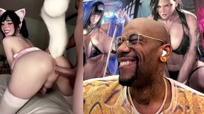 thicc fat ass transgender gamer girl oozing butt juice gets anal fucked from behind, ai generated