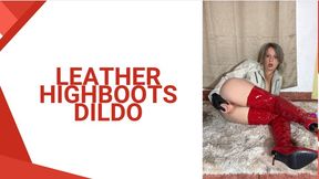 dildo in leather and highboots
