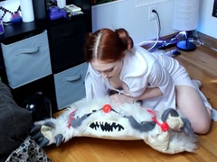 Slutty amateur teen GF jerking my dick