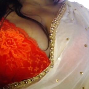 Opening Sari and Bra Then Hot Nude Boobs Press.