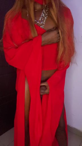 Black Cross Dresser Swings Her Big Cock