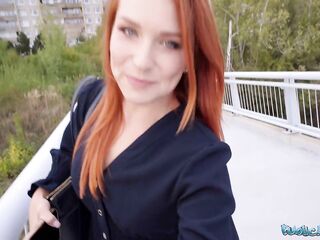 Public Agent Clemence Audiard POV blow job and public sex with large knob