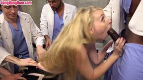 Gangbang IR whore rough humped in BDSM by many doctors