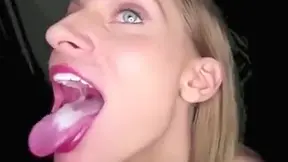 Light Haired Whorable Bitch Was Sucking A Strong Cock Through A