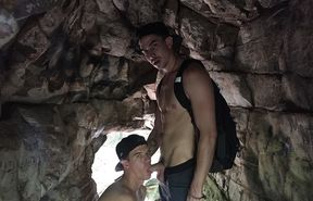 Outdoor fuck in the woods and in a cave with hunk BFs