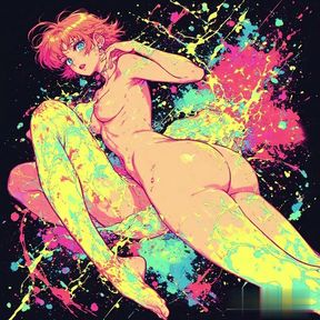 Unlock the Retro Charm Neon Vintage Anime Art Featuring Male and Female Characters